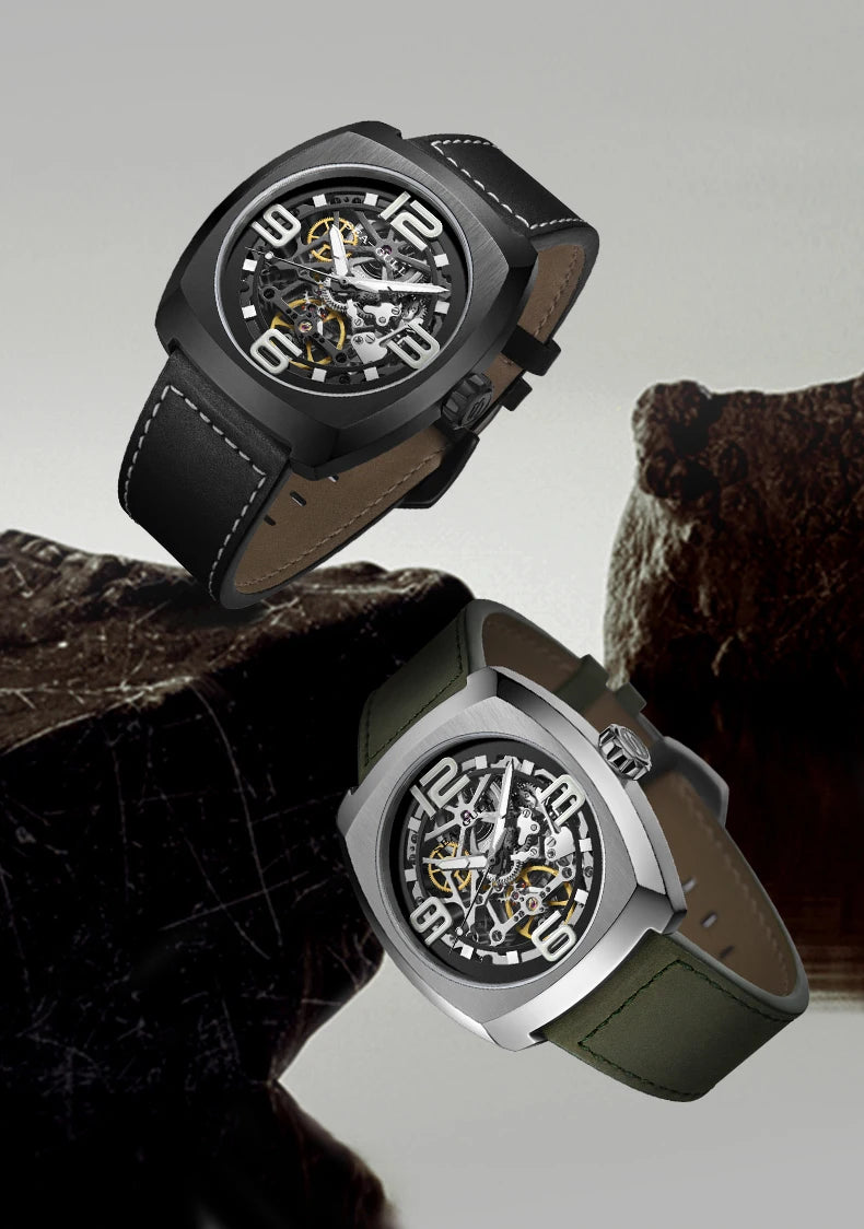 2025 Seagull Men's Mechanical Watches 44MM Skeleton Dial Luxury Man Wristwatch Sapphire Stainless Steel Waterproof Clock 6167