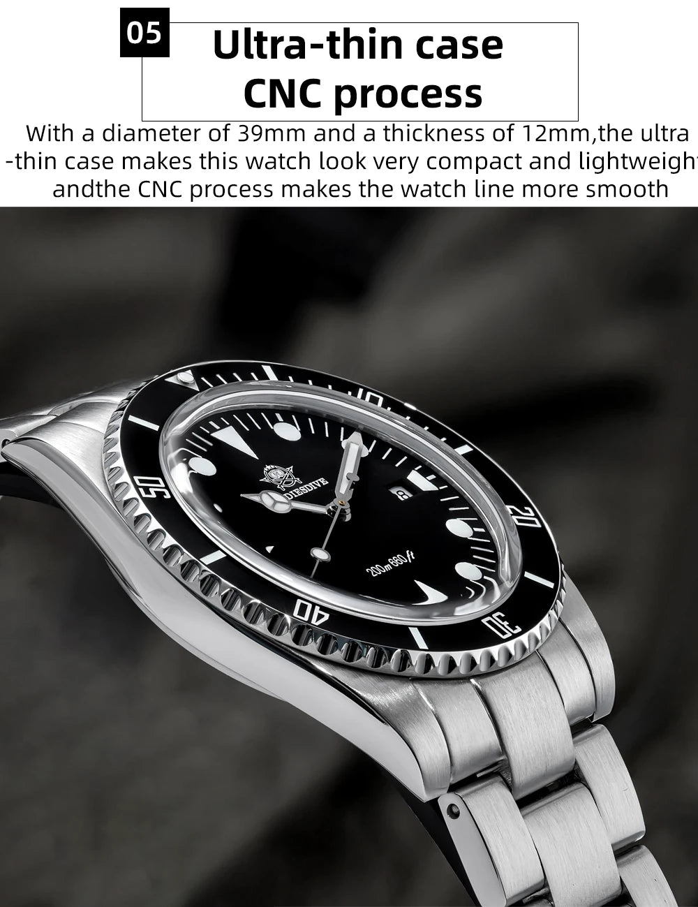 ADDIESDIVE Luxury Men's Analog Watch BGW9 Luminous Ceramic Bezel Bubble Mirror Glass Diver's Watch 200m Quartz Watches AD2068