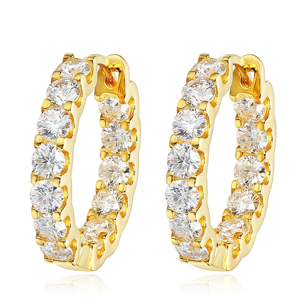 Serenity 2.6cttw D Color Moissanite Earrings for Women 100% S925 Sterling Silver Hoop Earrings Plated 18K Fine Jewelry Wholesale