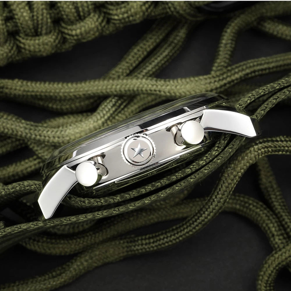 RED-STAR 38mm Men's 1963 Chronograph Mechanical Watch Pilot with Seagull Movement ST1901 Air Force Aviation Sapphire Goose 40mm