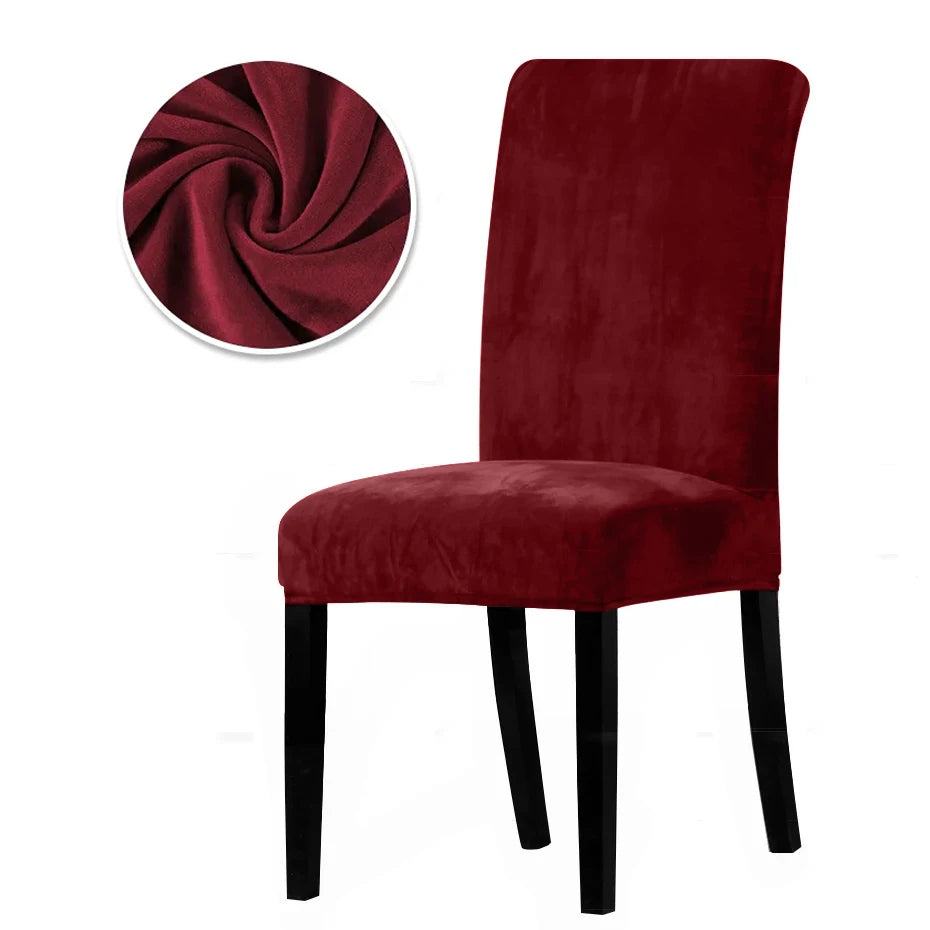 1/2/4/6 Pieces Real Velvet Fabric Super Soft Chair Cover Luxurious Office Seat Cases Tretch Chair Covers For Dining Room Hotel