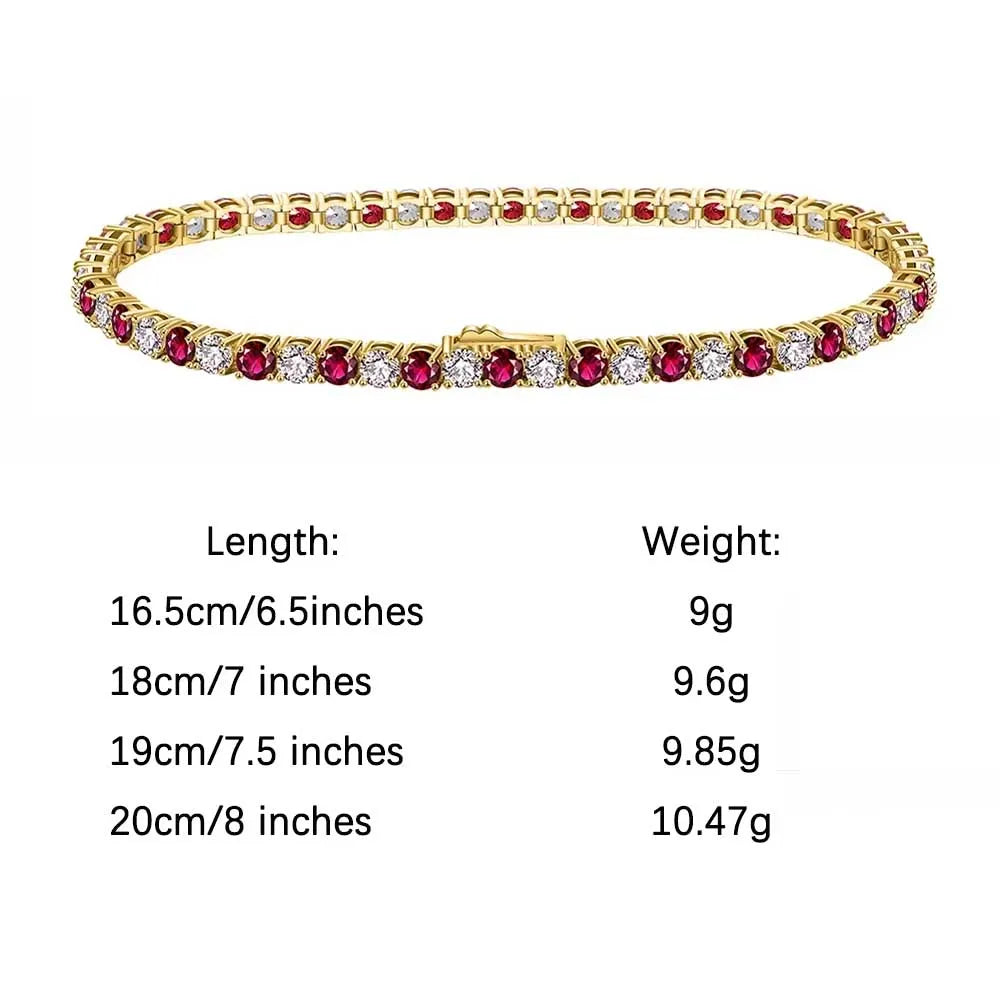 ORSA JEWELS Exquisite 3mm Sapphire Blue Sparkling Tennis Bracelet S925 Sterling Silver Cubic Zirconia Fashion CZ Bracelet SB137