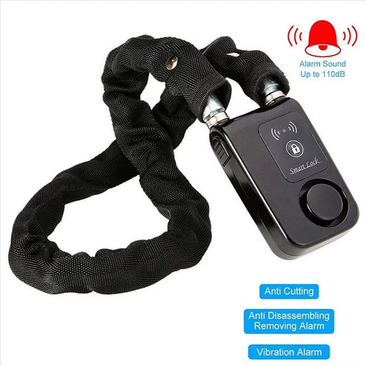 Bluetooth Smart Chain Lock Keyless Lock For Bike/Motorcycle Gate/Door With Anti Theft Alarm 110Db Phone APP Contro