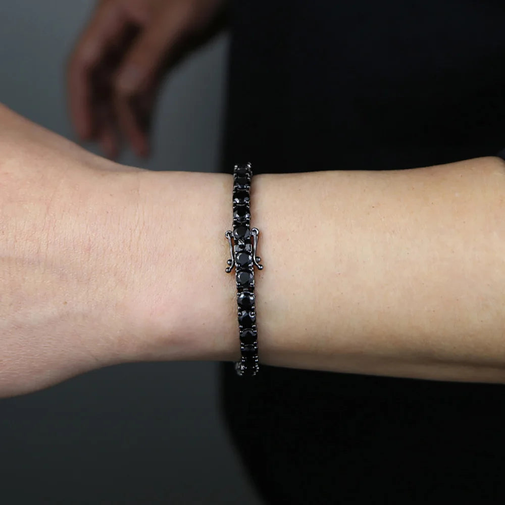 Serenity 3mm 5mm Royal Blue Moissanite Tennis Bracelet Women Man S925 Sterling Silver Bracelet Plated 18K Hand Chain Anniversary