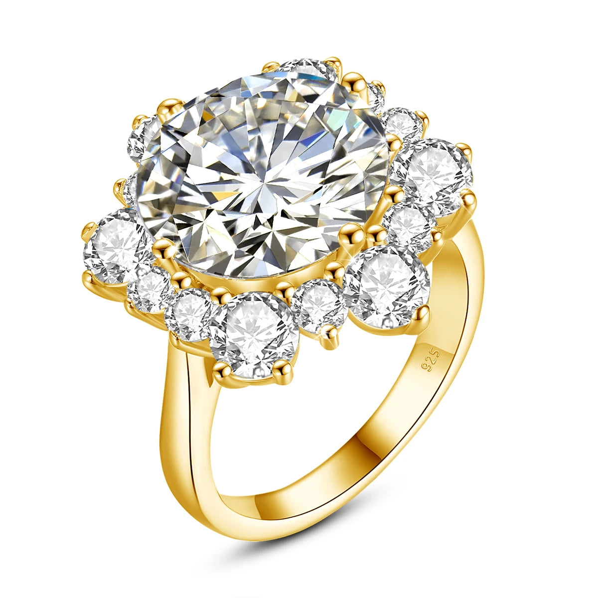 Massive Round Cut 13mm 8ct Moissanite Ring With Certification Luxury Wedding Fine Jewelries For Women Engagement Gift Pass Test