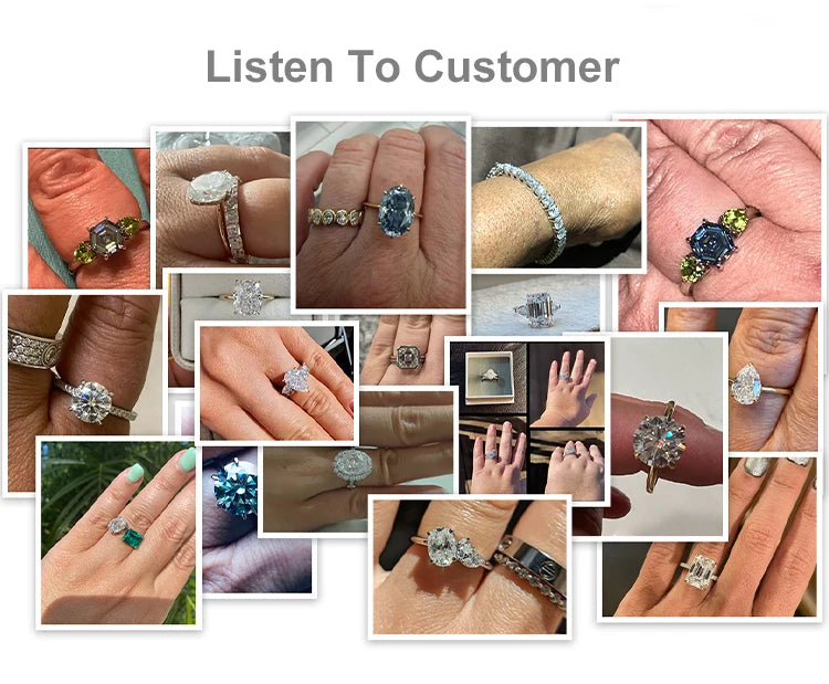 JOVOVASMILE 3 Carat Yellow Moissanite Au 750 Rings 7x9mm Brilliant Cushion Cut Real Original 18k Gold Two-Tone Fine Jewelry