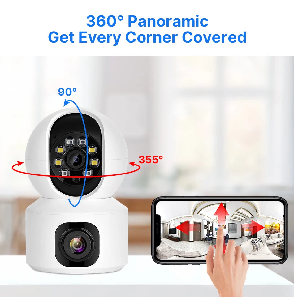 Hiseeu 2K 4MP PTZ IP Camera WIFI Wireless Smart Home Security Surveillance Camera Two-way Audio Indoor Baby Pet Monitor Camera