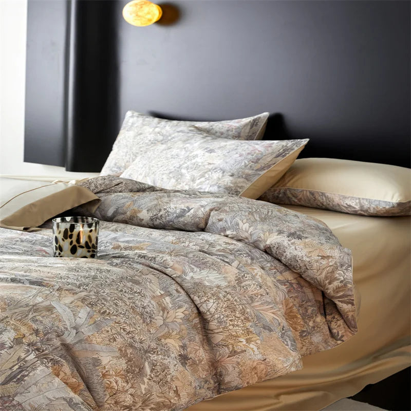 Svetanya Print Egyptian Cotton Bedding Sets Ru Queen King Size Bed Linens Pillowcase Sheet Duvet Cover Set