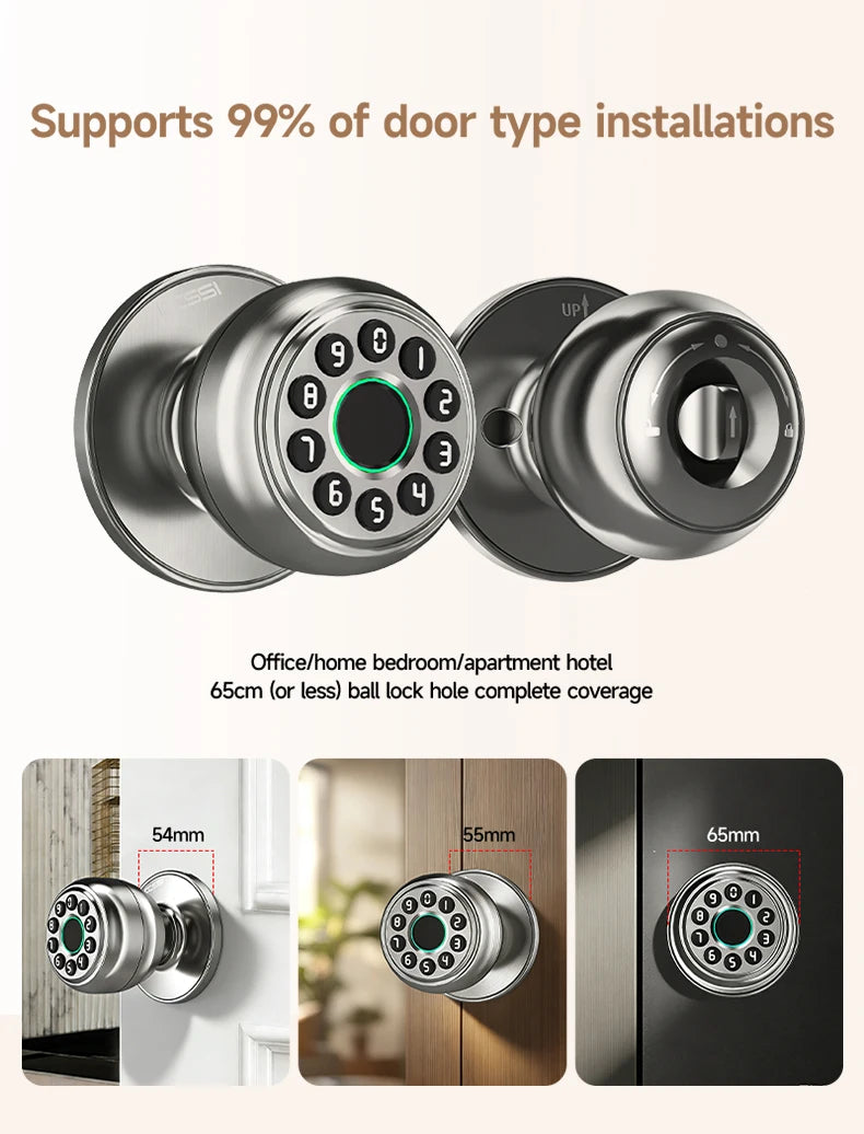 Smart door lock four in one fingerprint password IC card Tuya APP remote unlocking mechanical key suitable for home apartments