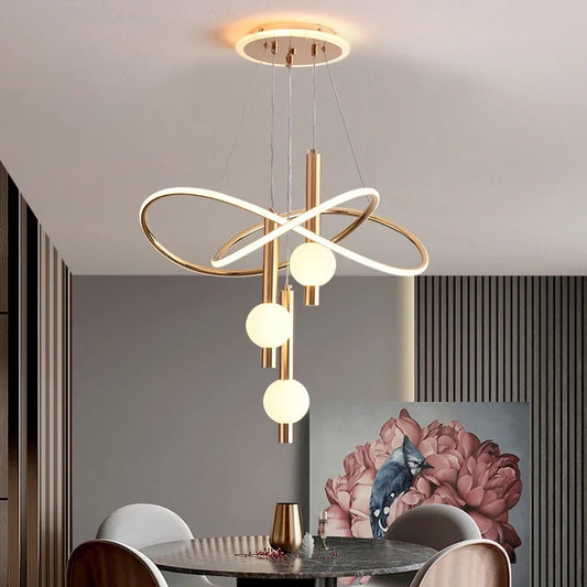 2025 Modern LED Pendant Light Chandelier For Dining Room Living Room Ceiling Lamp 3 Colors Dimmable Indoor Lighting Home Decor L