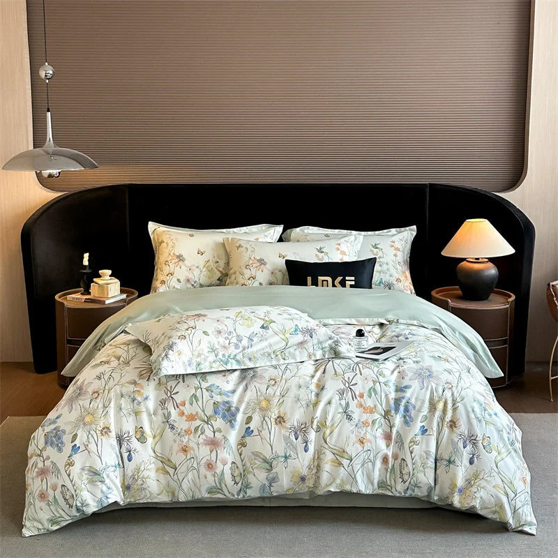 Svetanya Egyptian Cotton Underwear Bedding Sets Linens Queen King Ru Size Print Sheet Pillowcase Duvet Cover Set