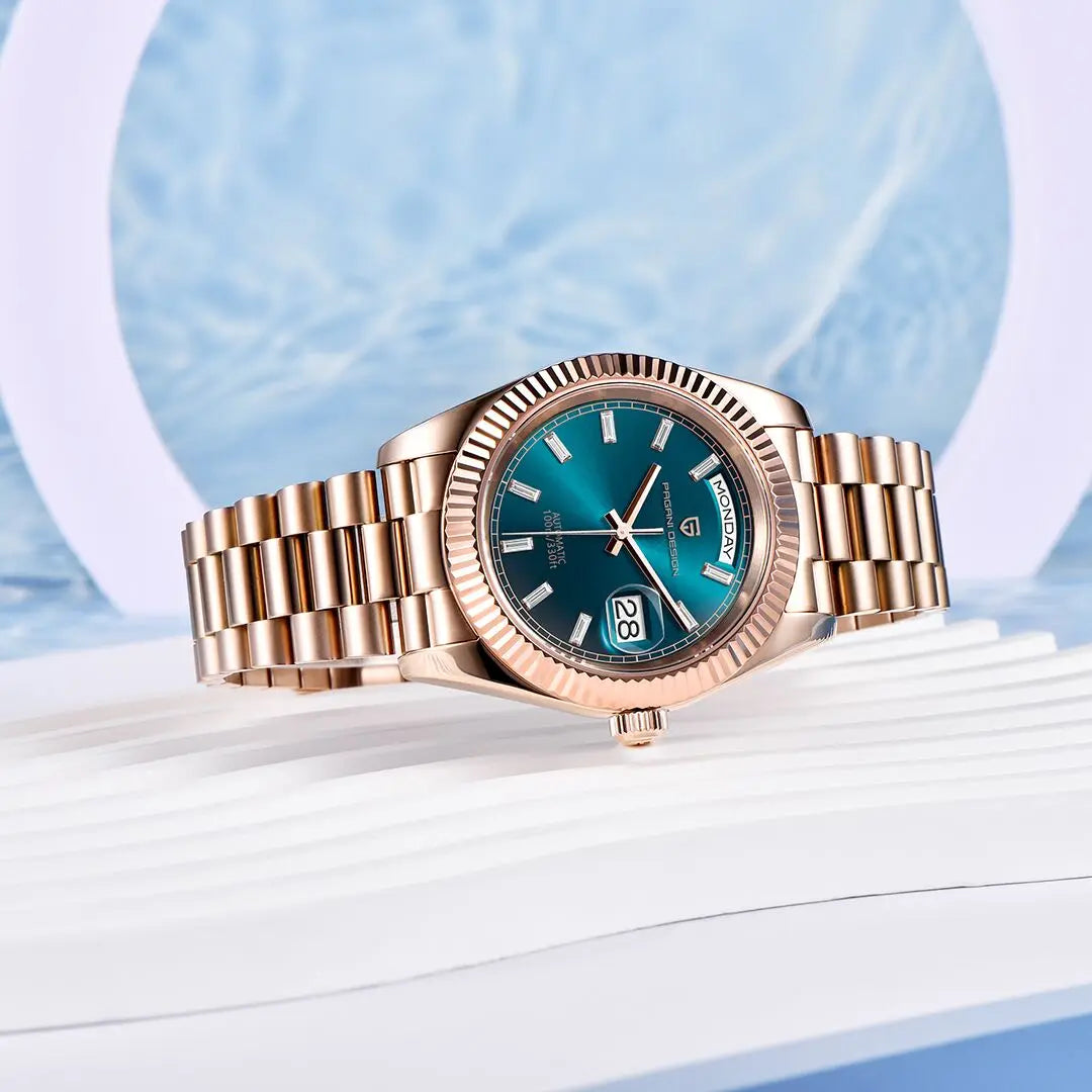 PAGANI DESIGN 2025 New Blue DD40 Luxury Automatic Watch For Men Mechanical Wristwatch Men Japan NH36A Movt Sapphire crystal