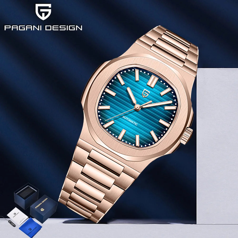 2025latest Pagani design rose gold top luxury automatic men's watch fashion AR Sapphire crystal mechanical watch men's gift10BAR