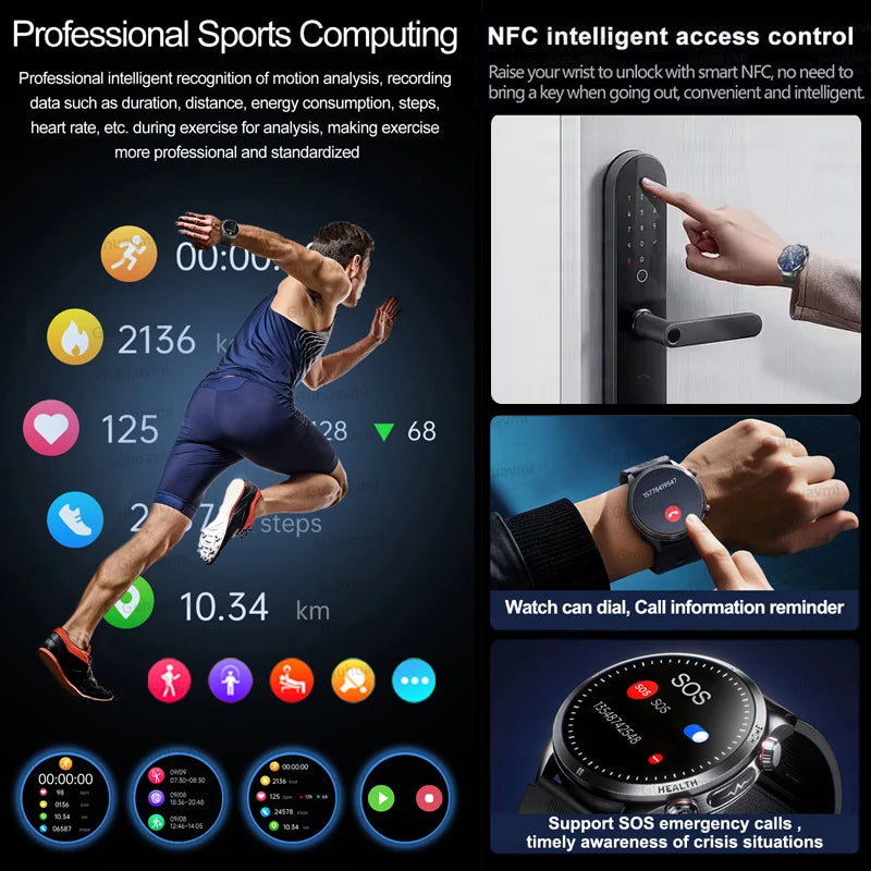 2026 New ECG Air Pump Airbag Accurate Measure Smart Watch Men Micro Physical Examination Blood Pressure Sport SmartWatch Health