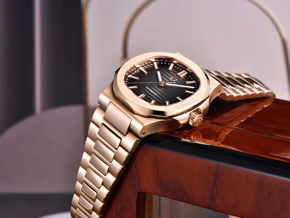 2025latest Pagani design rose gold top luxury automatic men's watch fashion AR Sapphire crystal mechanical watch men's gift10BAR