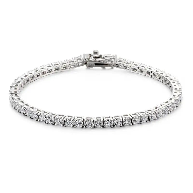 TY 3mm 4mm Moissanite Tennis Bracelet 925 Sterling Silver Full Dia Sier Plated Wedding Party Jewelry Bracelets For Women Man