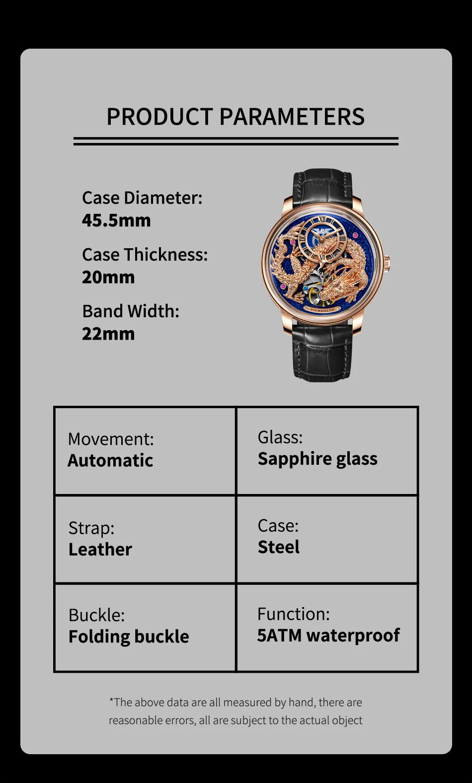 PINDU Develops And Designs New M2797B Automatic Mechanical Watch Men Watches 45.5MM Luxury High-end Quality Wristwatch Men Gift