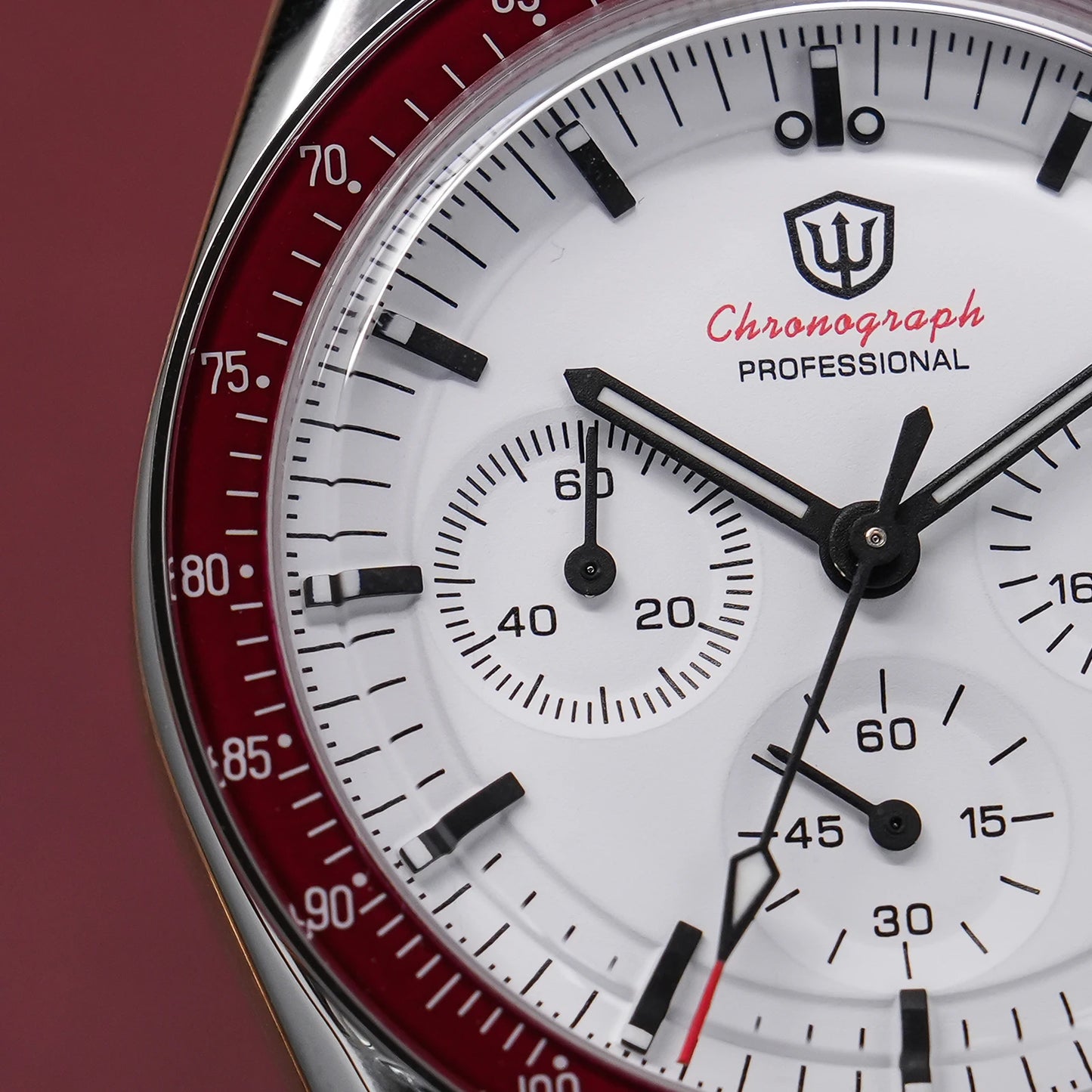 Watchdives WD1863 VK63 Quartz Chronograph Movement Bubble Sapphire Crystal 100m Waterproof Luminous 39mm Vintage Watches