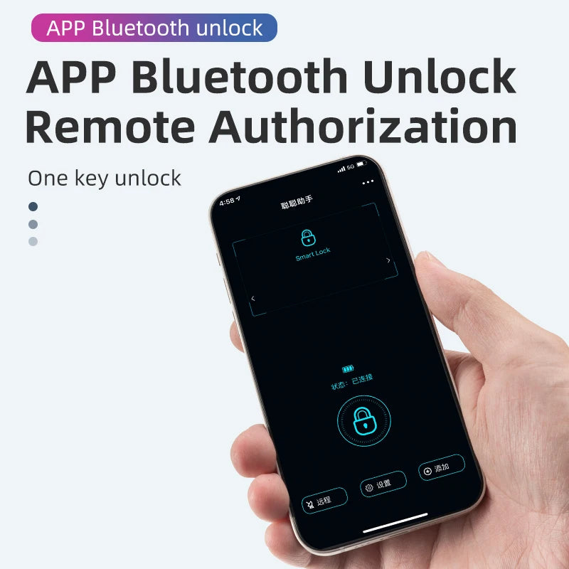 ROCKBROS Bicycle Smart Lock Bluetooth Fingerprint Unlock Waterproof High Strength Steel Alloy Anti-theft U-Lock Bike Accessories