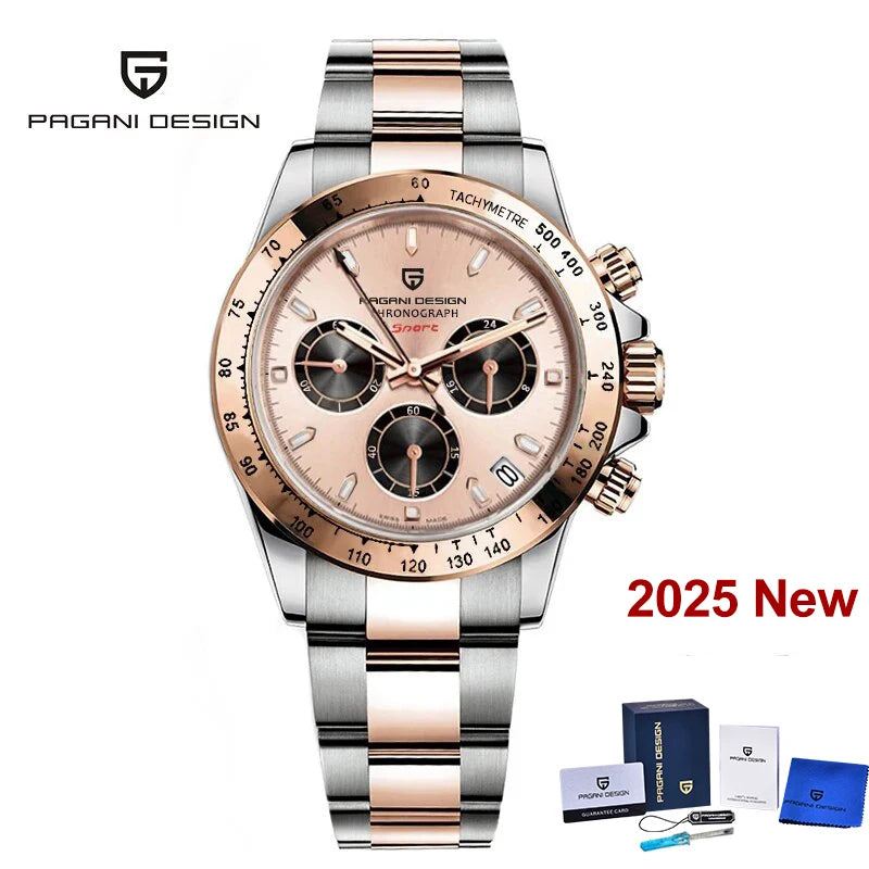 PAGANI DESIGN 2025 New Sport Chronograph Top Brand Luxury Quartz Watch For Men Sapphire crystal  Automatic Date Wrist watch Men