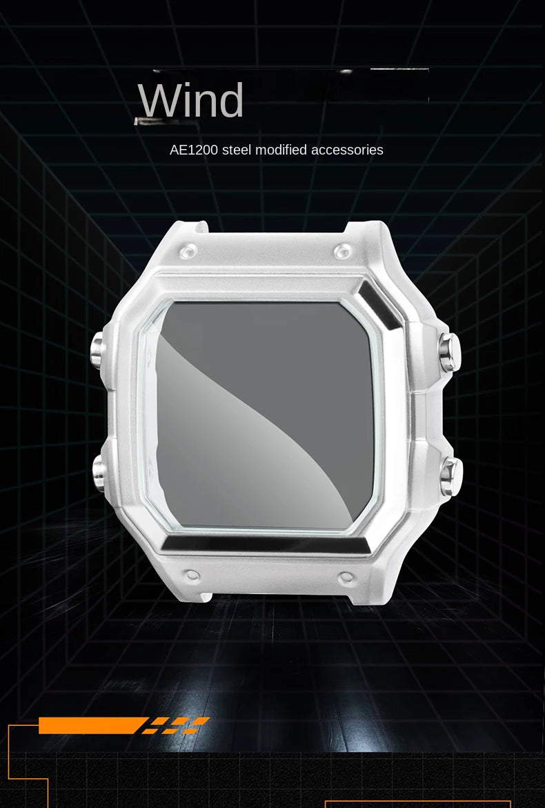Casio AE1200 case mod kit modification all metal case 3299 AE-1200 bezel glass waterproof ring kit 304 stainless steel part