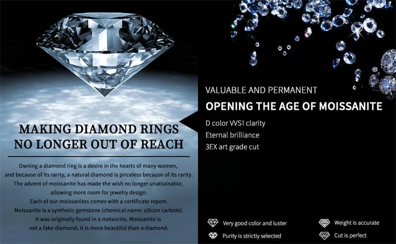 Women's Luxury Full Moisanite Diamond Hoop Earrings 4mm&2mm D Color VVS1 2.76cttw 100% 925 Sterling Silver Hoops Earrings