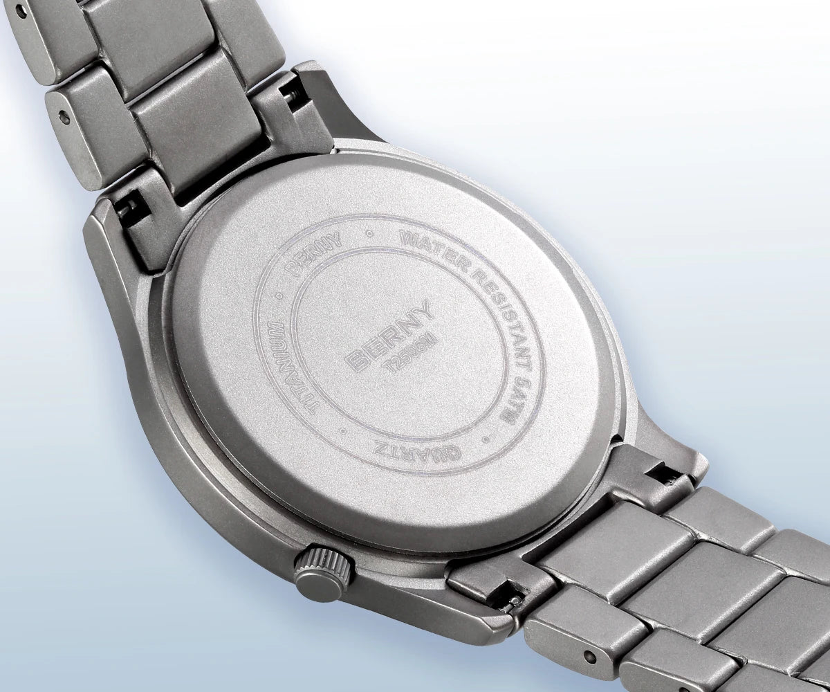 BERNY Full Titanium Watches for Men Outdoor Quartz Men's Field Pilot Wristwatch VH31 Super Luminous Sapphire Easy Read Watch