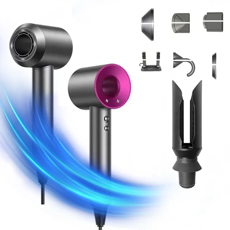 High-speed bladeless hair dryer, professional negative ion hair dryer, quick drying, powerful 1600W home styling tool