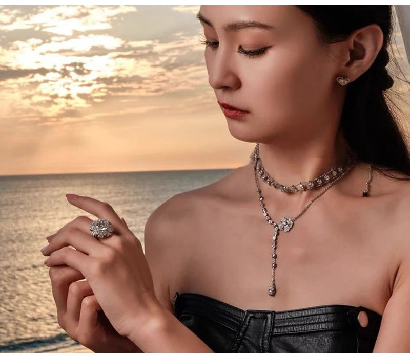 So-Bling 5ct Moissanite Ring 925 Sterling Silver Rings with Gra Certificate for Women Elegant Fine Luxury Quality Party Gift