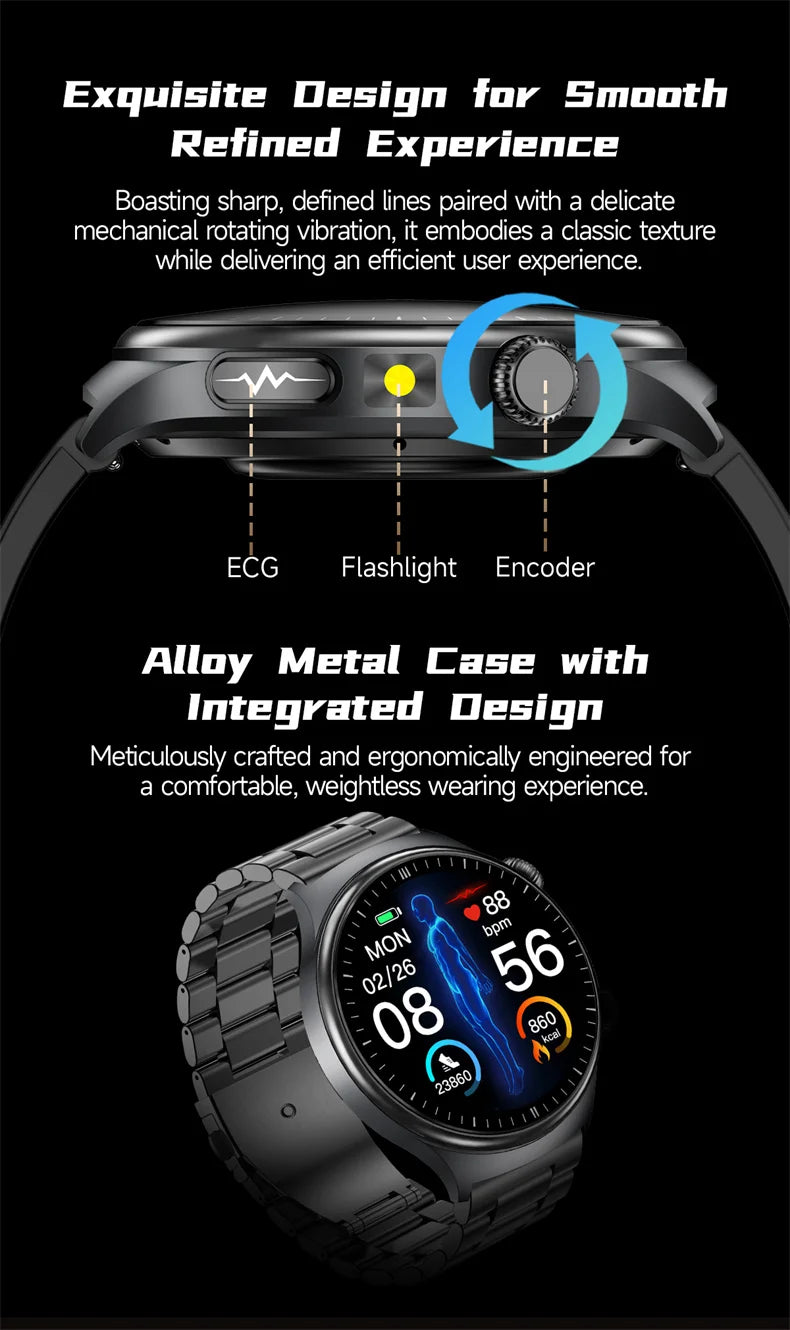 2026New Health Sport ECG AI Diagnosis Smart Watches Men Heart Rate Blood Pressure IP68 Waterproof Smartwatches For Men women