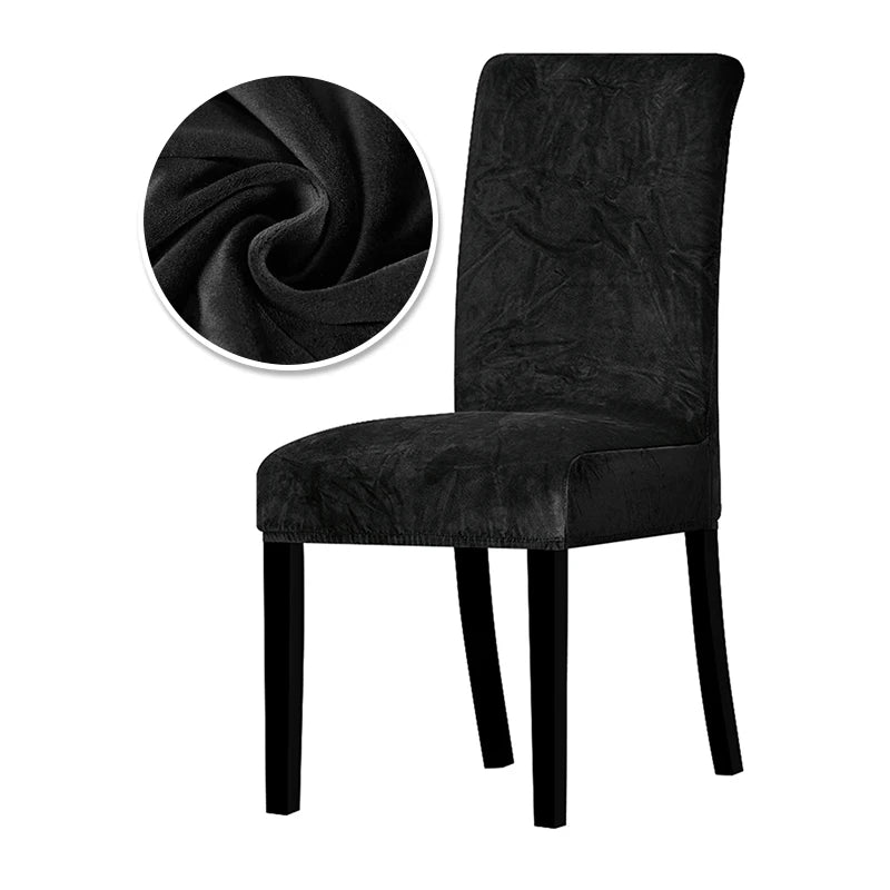 1/2/4/6 Pieces Real Velvet Fabric Super Soft Chair Cover Luxurious Office Seat Cases Tretch Chair Covers For Dining Room Hotel