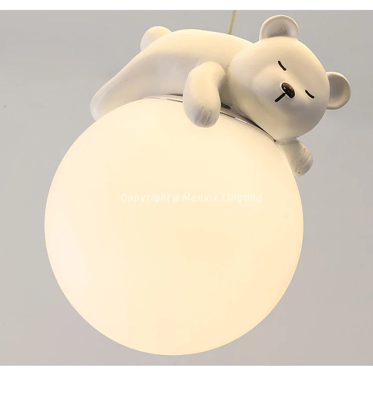 Menvix Bear Cream Modern Ceiling Light Simple Indoor Wall Lamps for Living Room Bedroom - 2025 Style Lighting Decoration