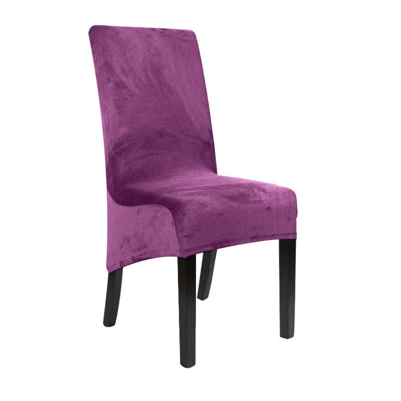1/2/4/6 Pieces Real Velvet Fabric XL Size Chair Cover Big Size Long Back Europe Style Seat Chair Covers For Restaurant Hotel