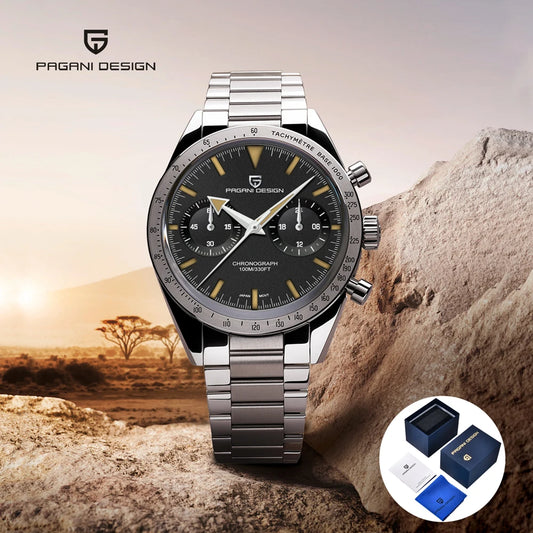 2025 New PAGANI DESIGN Men's Watches Luxury Quartz Wristwatches AR Sapphire Speed Sports Chronograph Watch Man VK64 Men Gift Box