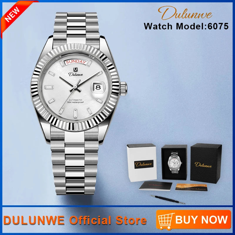 Dulunwe Datejusts Mechanical  Movement Watches For Men Automatic Mechanical Watches Calendar Waterproof Men Watch