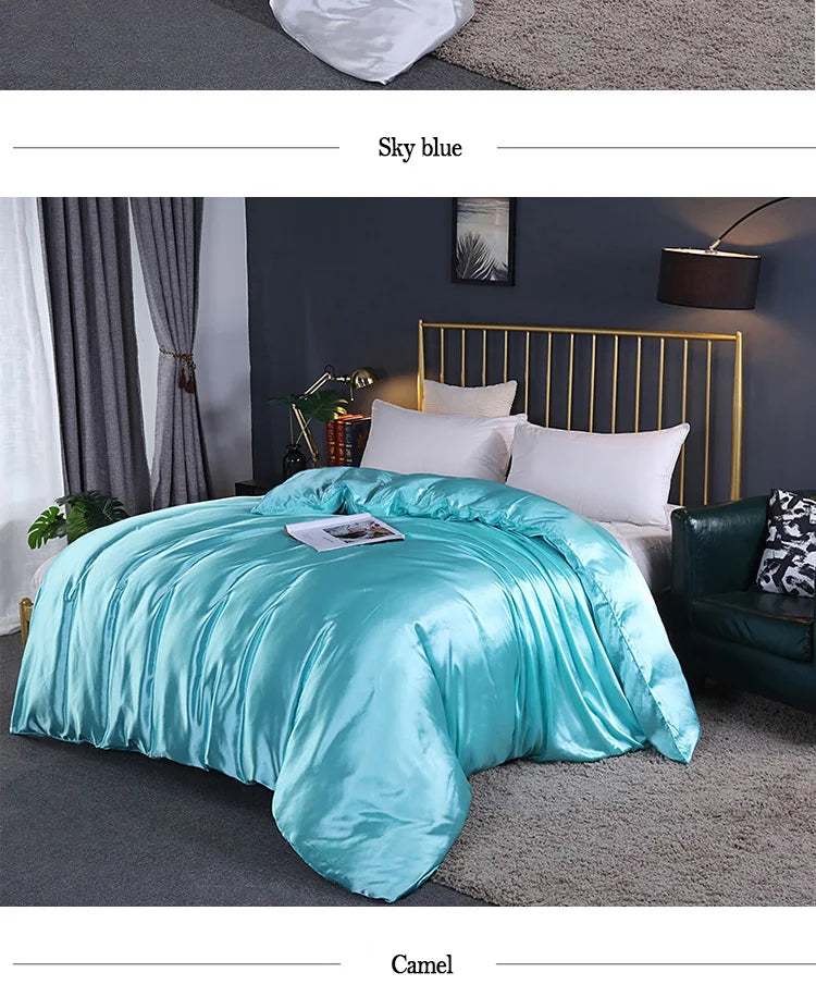 Luxury High Quality  Satin Duvet Cover Rayon Quilt Cover High Density Fabric Duvet Cover  Supple High waterfall