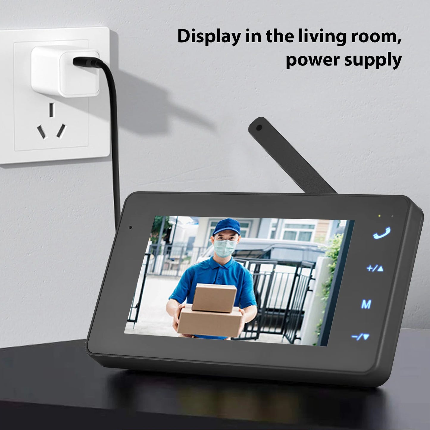 Wireless Video Doorbell Camera with Monitor Display 4.3 IPS Screen Video Door Phone Camera Kits for Villa Home Office Apartment