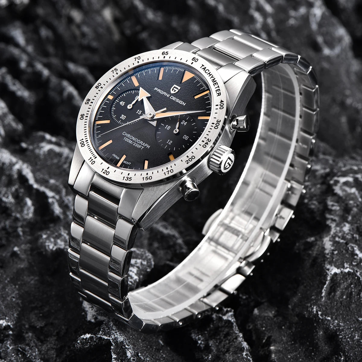 PAGANI DESIGN 2025 New Men's Watches Moon Quartz Watch Men Luxury Sport Waterproof Chronograph AR Sapphire Mirror Luminous Clock