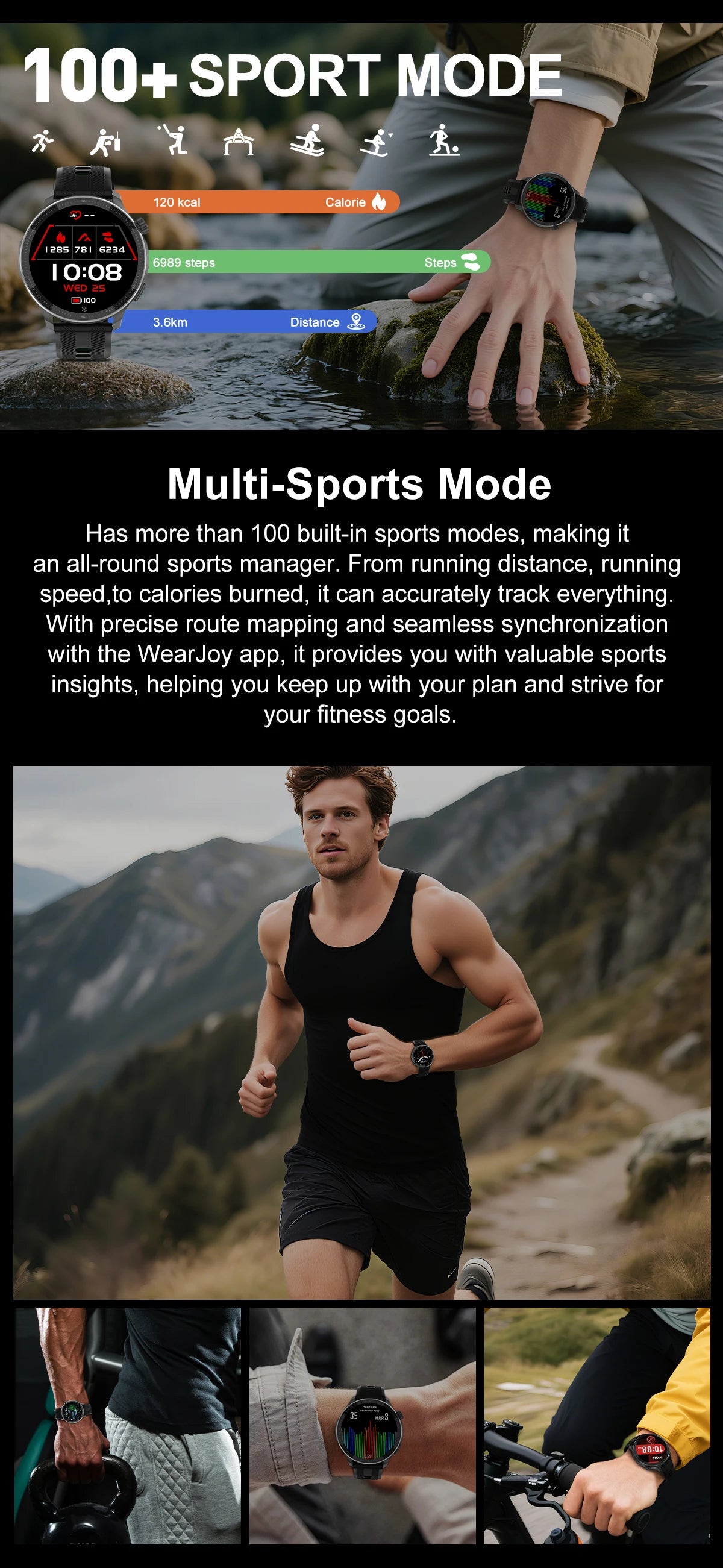 NEW 4G Memory GPS Offline Map Position Smart Watch Built-in App Market Game Compass Waterproof Swim Watches Sports Fashion Watch