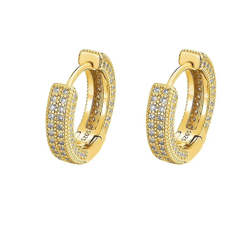 D Color Full Moissanite Hoop Earrings For Women Men 925 Sterling Silver 18k Gold Plated Sparkling Diamond Fine Jewelry Gifts GRA