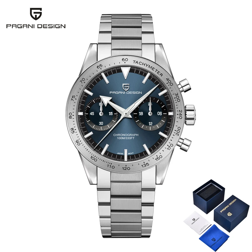 2025 New PAGANI DESIGN Men's Watches Luxury Quartz Wristwatches AR Sapphire Speed Sports Chronograph Watch Man VK64 Men Gift Box