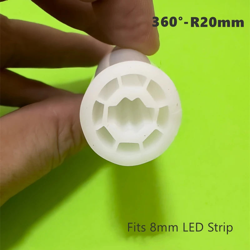 Round Flexible Silicone Strip Light 360 Degree Glowing IP65 Outdoor LED Soft Neon Tube Tape Lamp DIY Minimalist Linear Lighting