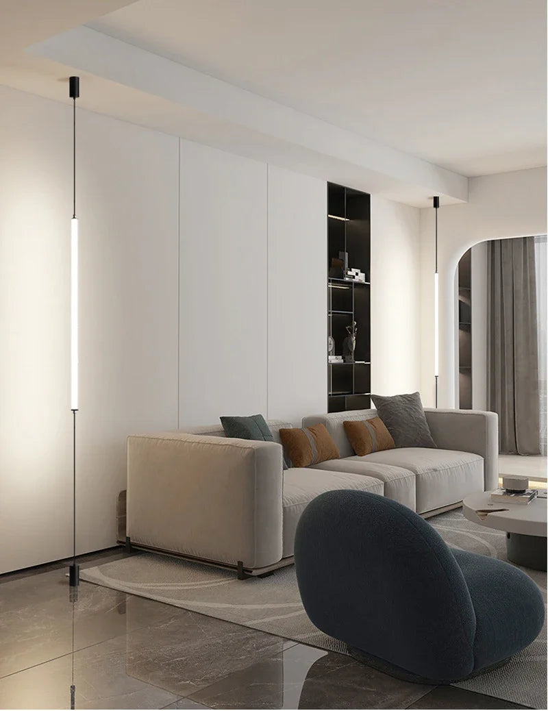 Hanging floor lamp Italy Design Black Long linear pendant light Bedroom Bedside Lamps Modern Hotel Living Room corner floor lamp