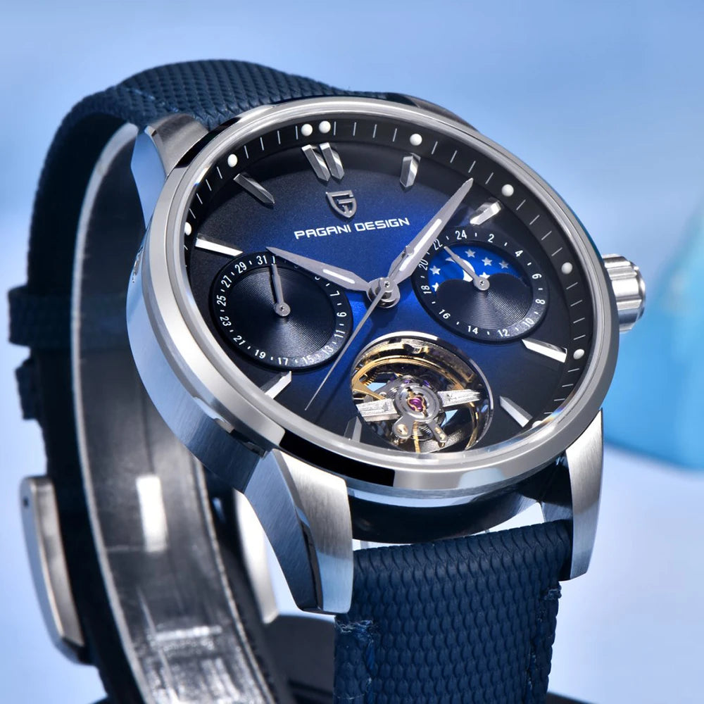 PAGANI DESIGN Top Luxury Men Clock Luminous Hollow Tourbillon Automatic Wristwatch Mechanical Stainless Steel Men's Watch Reloj