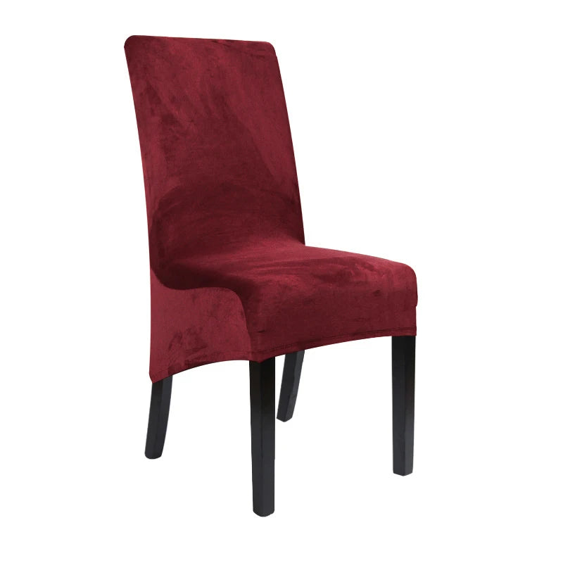1/2/4/6 Pieces Real Velvet Fabric XL Size Chair Cover Big Size Long Back Europe Style Seat Chair Covers For Restaurant Hotel