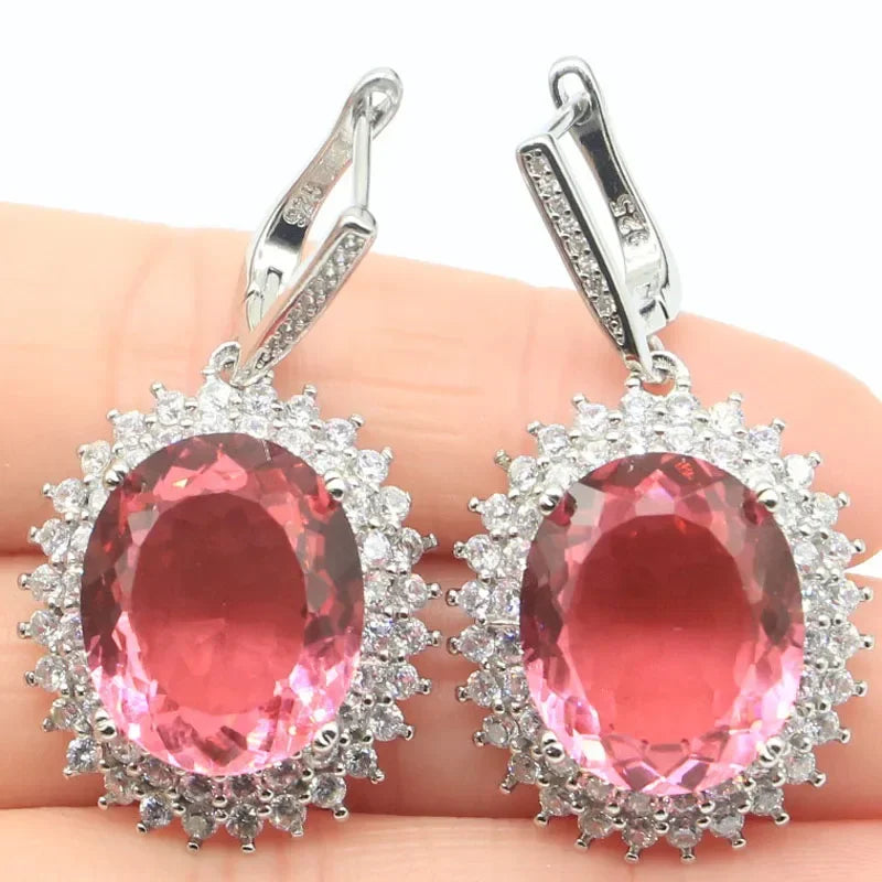 15g Customized 925 SOLID STERLING SILVER Earrings Sapphire Morganite Orange Spessartine London Blue Smoky Topaz Aquamarine CZ