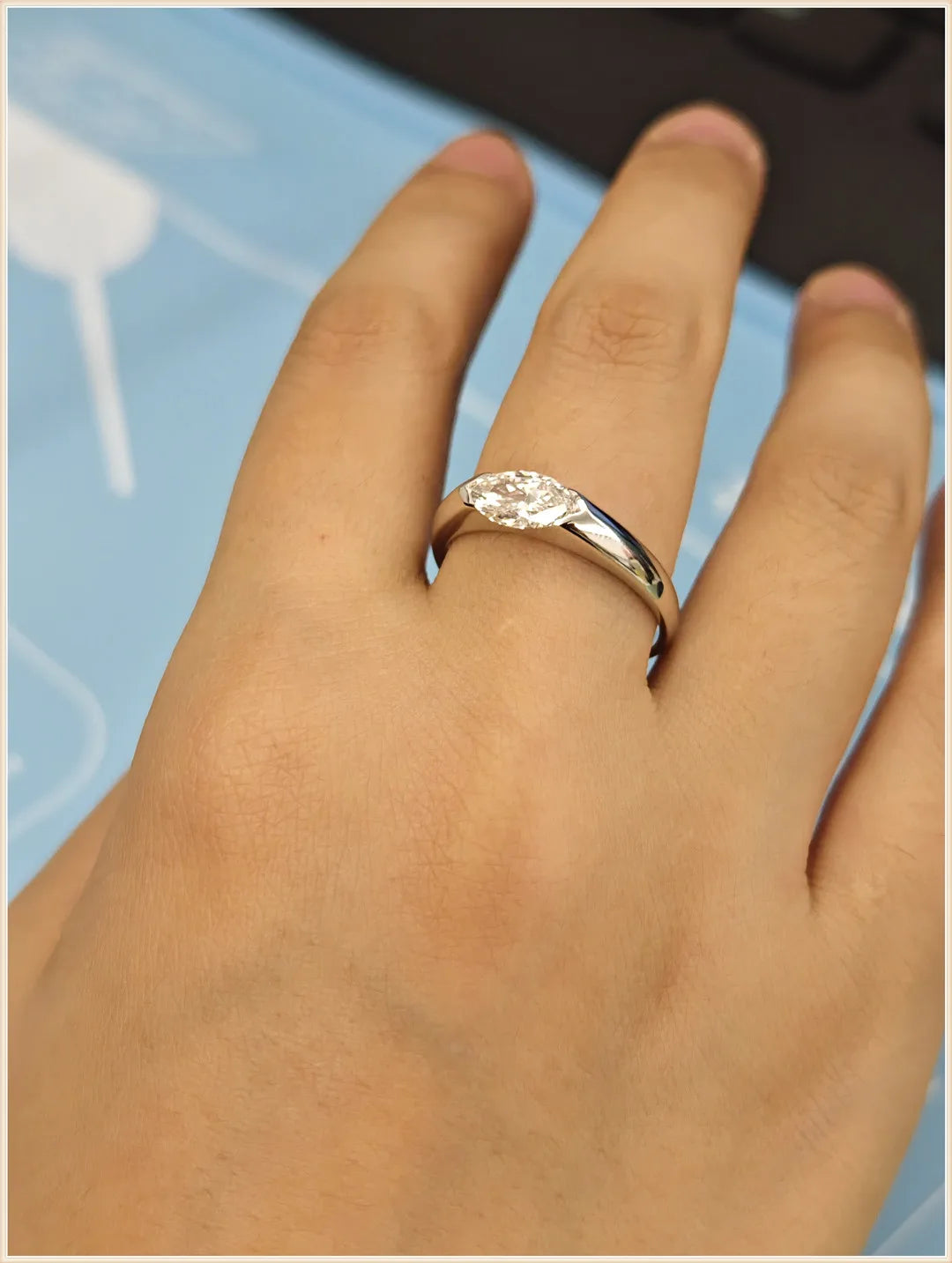 wholesale lab grown HPHT CVD Horse 's-eye cut with IGI certificate diamond lab grown diamond 1ct 14K gold rings Spot goods