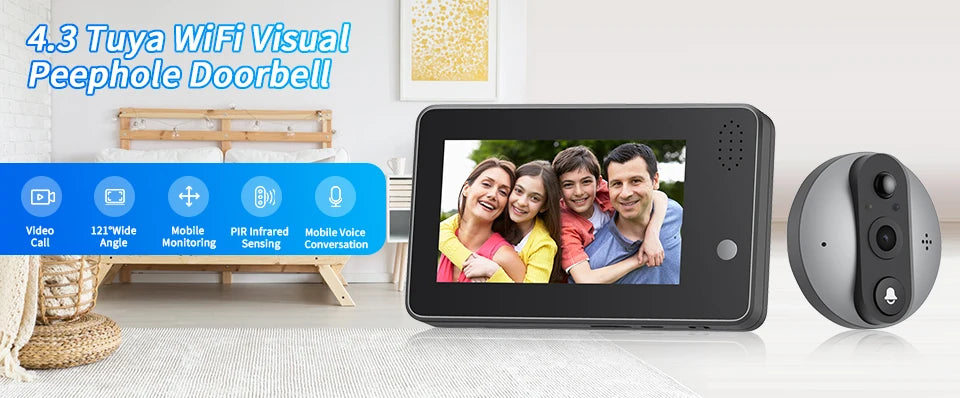 2.4Inch LCD Door Peephole Camera IR Night Vision Video Eye Door Bell Visual Doorbell Security Protection Camera