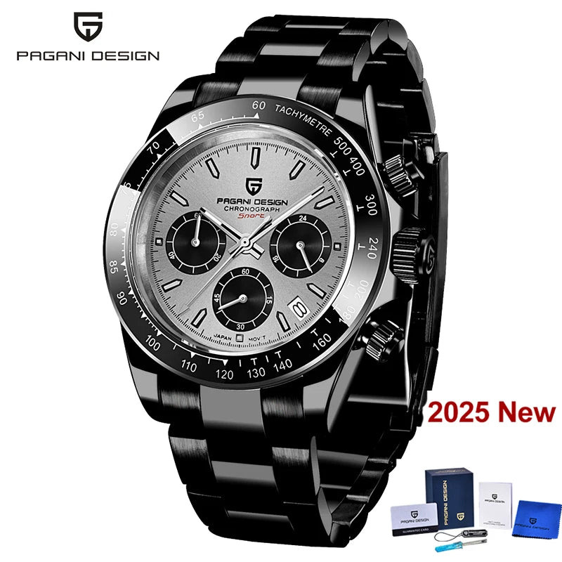 PAGANI DESIGN 2025 New Sport Chronograph Top Brand Luxury Quartz Watch For Men Sapphire crystal  Automatic Date Wrist watch Men