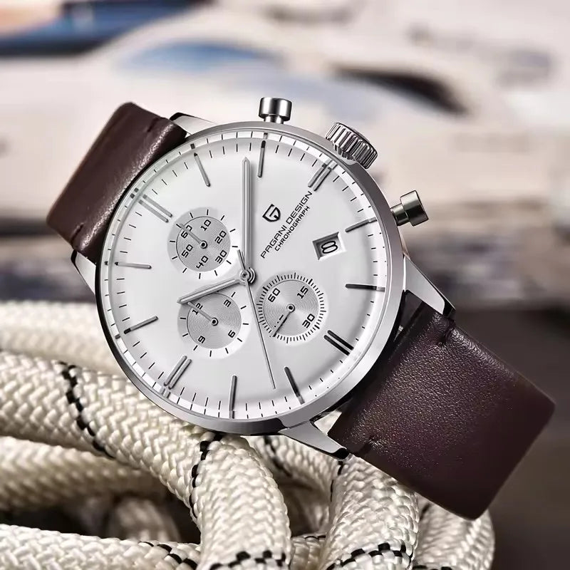 PAGANI DESIGN New Men Watches Multi time zone Quartz Business watch Auto Date Men Watches Japan Movt Watch Men Chronograph Gift
